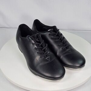 So Danca Black Leather Lace Up Tap Dance Shoes Women's 5 ½ NIB
